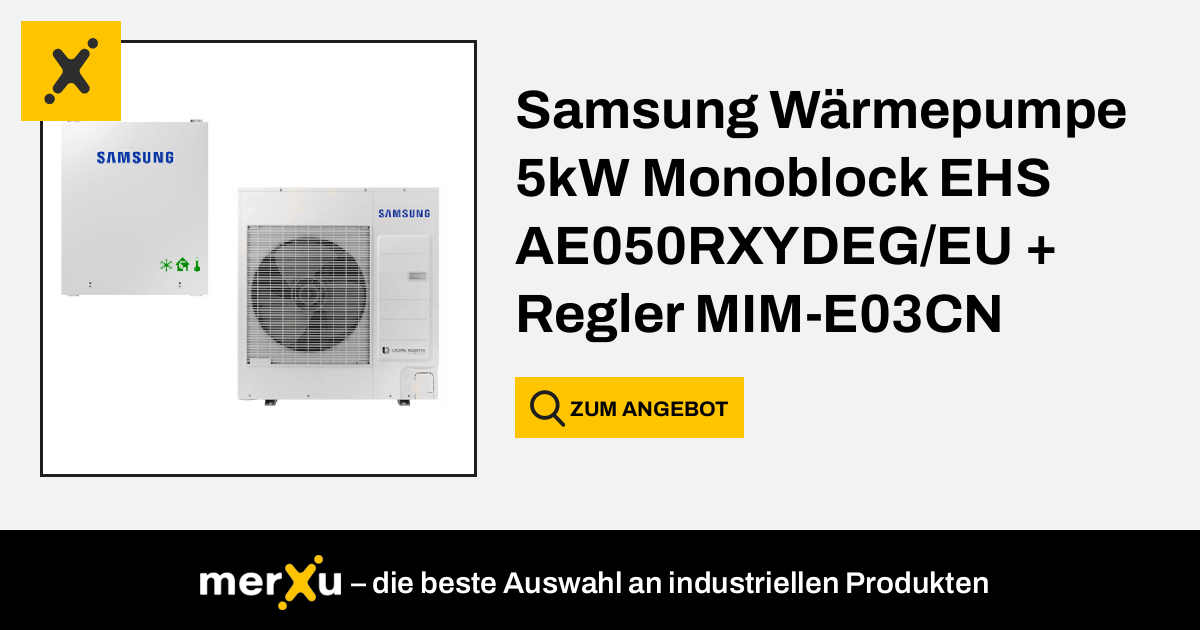 Samsung Wärmepumpe 5kW Monoblock EHS AE050RXYDEG EU Regler MIM E03CN