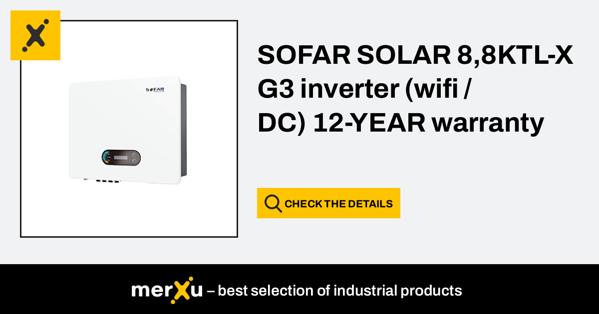 SOFAR SOLAR 8 8KTL X G3 Inverter Wifi DC 12 YEAR Warranty MerXu