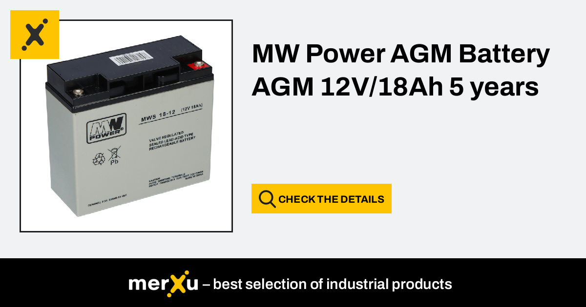 Mw Power AGM Battery AGM 12V 18Ah 5 Years MerXu Negotiate Prices