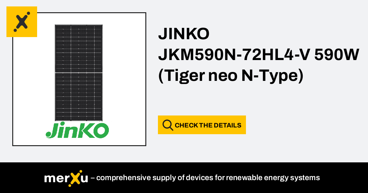 JinkoSolar JINKO JKM590N 72HL4 V 590W Tiger Neo N Type JKM590N 72HL4