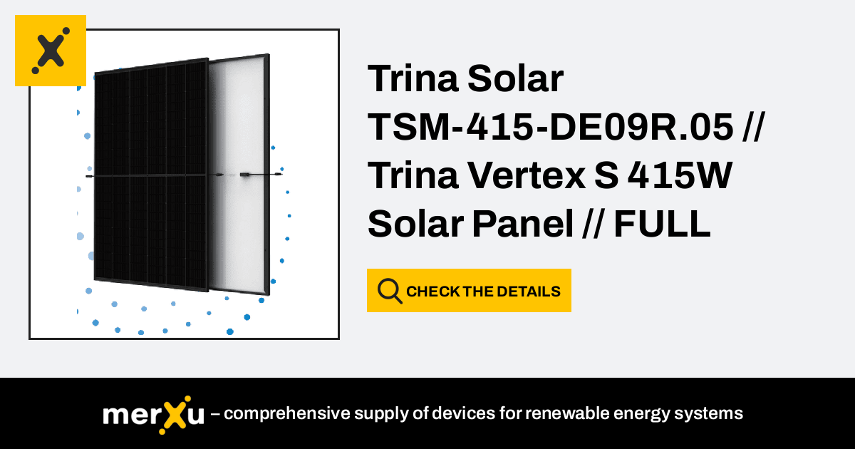 Trina Solar Vertex S 415W Solar Panel FULL BLACK TSM 415 DE09R