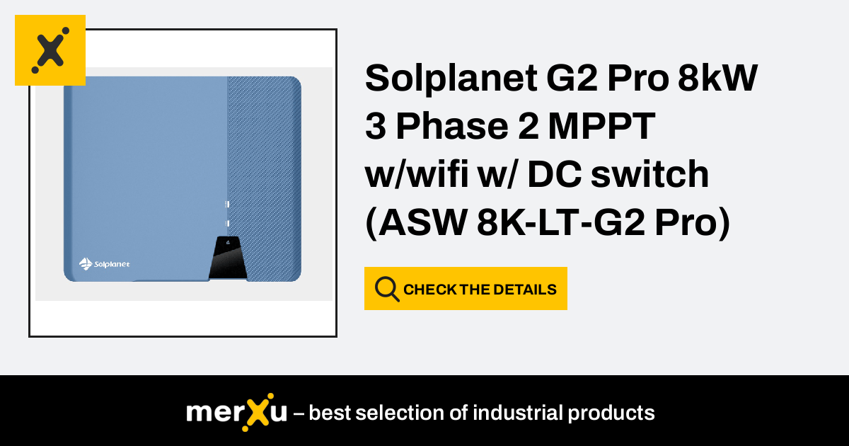 Solplanet G2 Pro 8kW 3 Phase 2 MPPT W Wifi W DC Switch ASW 8K LT G2