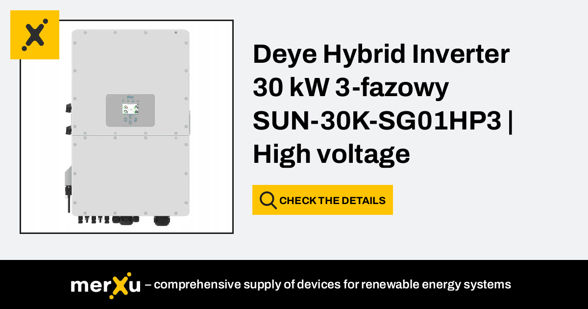 Deye Hybrid Inverter Kw Fazowy Sun K Sg Hp High Voltage Merxu