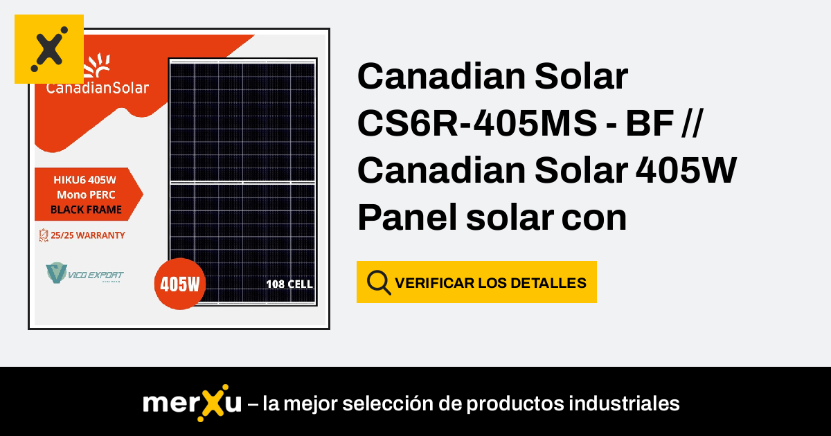 Canadian Solar CS6R 405MS BF 405W Panel Solar Con Marco Negro 25