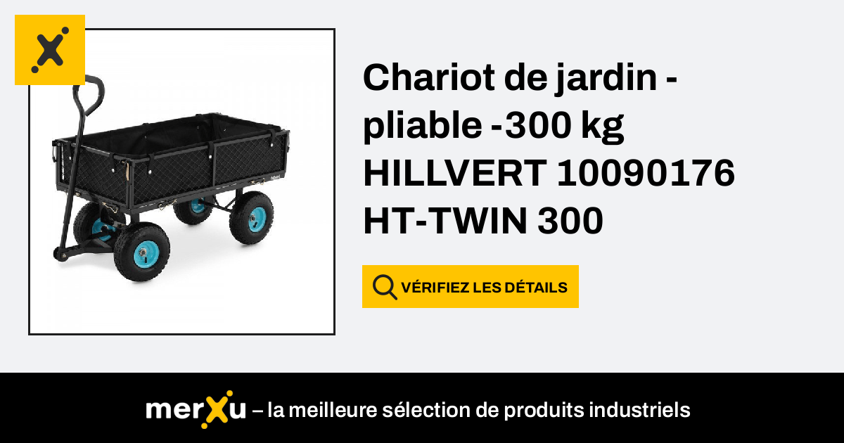 Hillvert Chariot De Jardin Pliable 300 Kg 10090176 HT TWIN 300