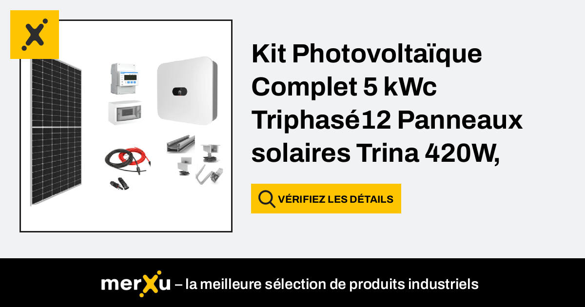 Huawei Kit Photovoltaïque Complet 5 kWc Triphasé12 Panneaux solaires