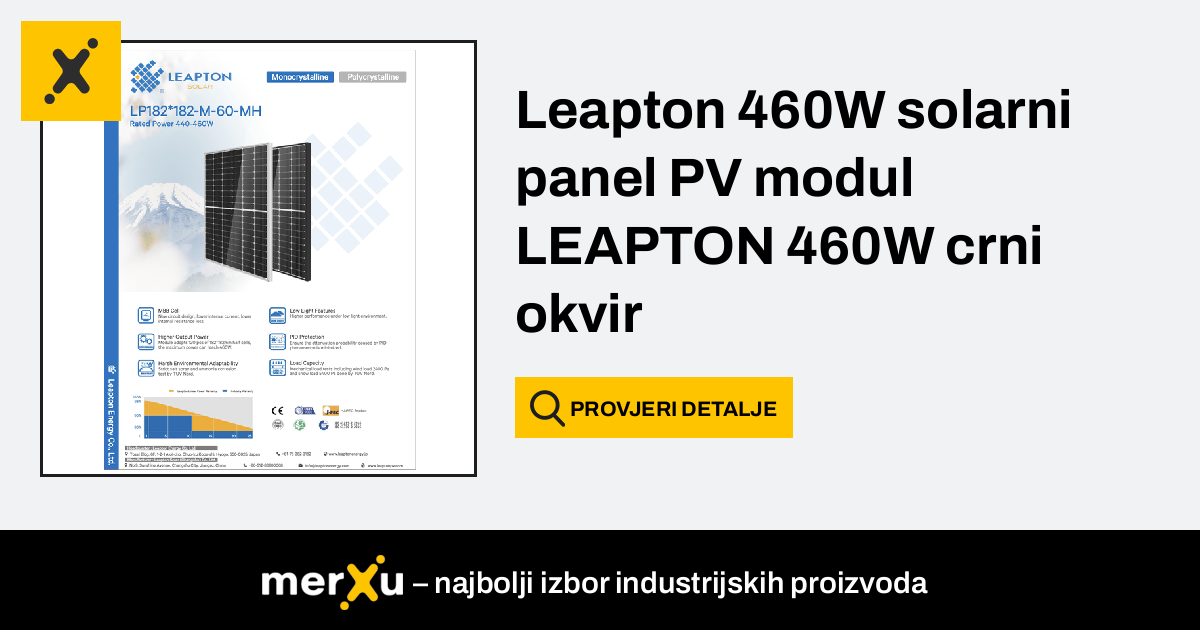 Leapton W Solarni Panel Pv Modul W Crni Okvir Lp M Mh