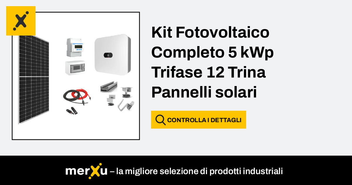 Huawei Kit Fotovoltaico Completo 5 KWp Trifase 12 Trina Pannelli Solari