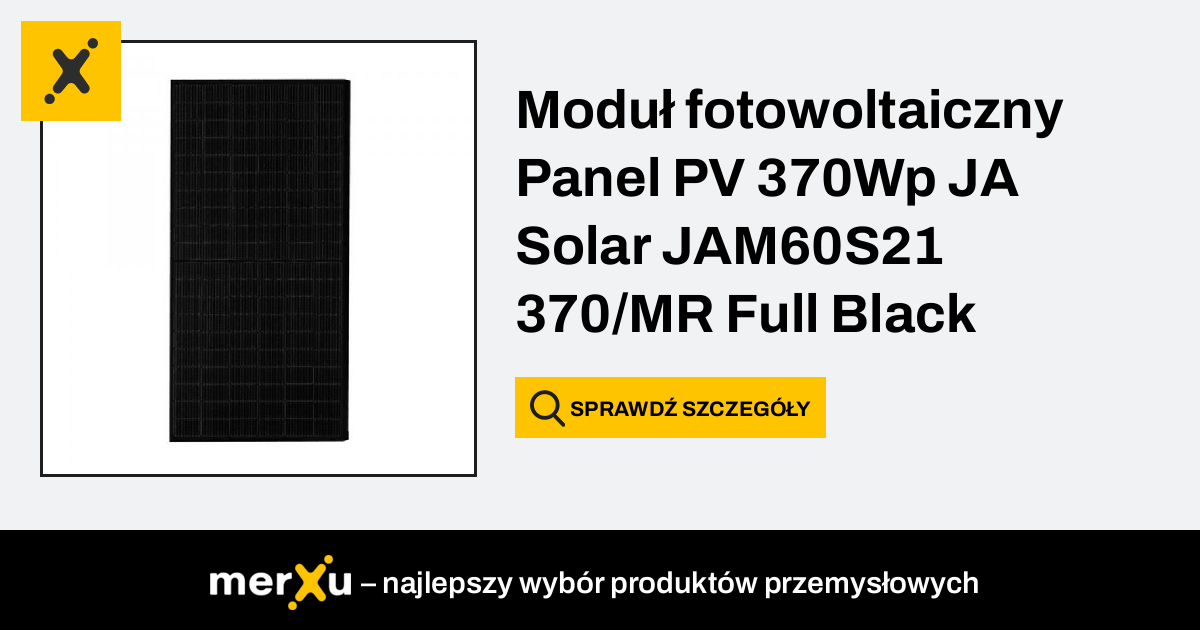 Ja Solar Moduł fotowoltaiczny Panel PV 370Wp JAM60S21 370 MR Full Black