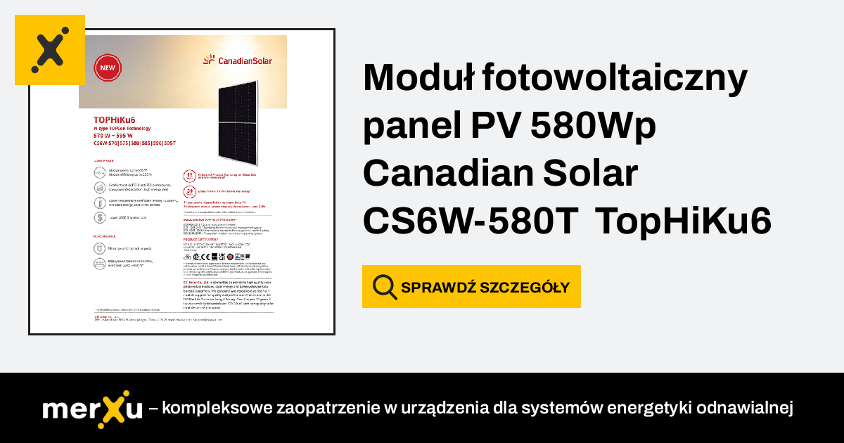 Canadian Solar Modu Fotowoltaiczny Panel Pv Wp Tophiku N Type