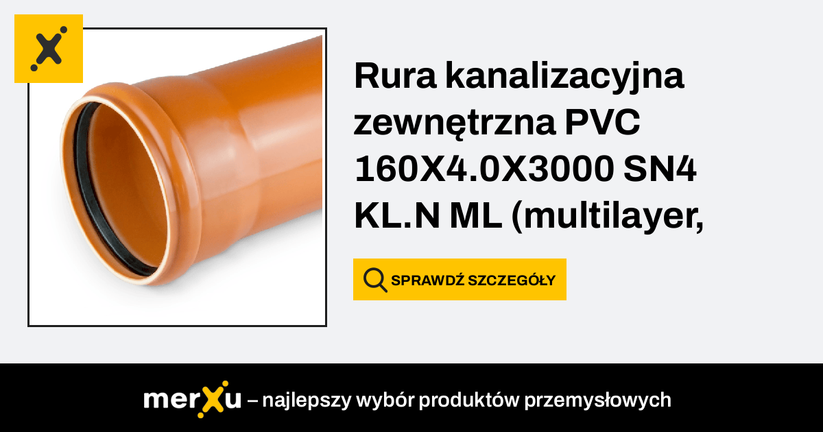 Kaczmarek Rura kanalizacyjna zewnętrzna PVC 160X4 0X3000 SN4 KL N ML