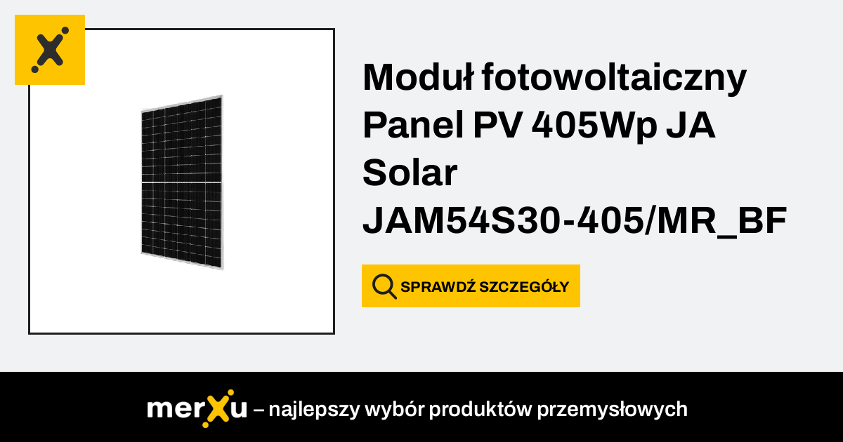 Ja Solar Moduł fotowoltaiczny Panel PV 405Wp JAM54S30 405 MR BF mono