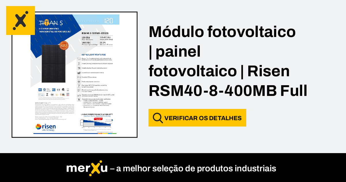 Risen Energy Módulo fotovoltaico painel fotovoltaico Risen RSM40 8