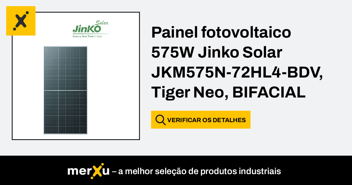 JinkoSolar Painel Fotovoltaico 575W Jinko Solar JKM575N 72HL4 BDV