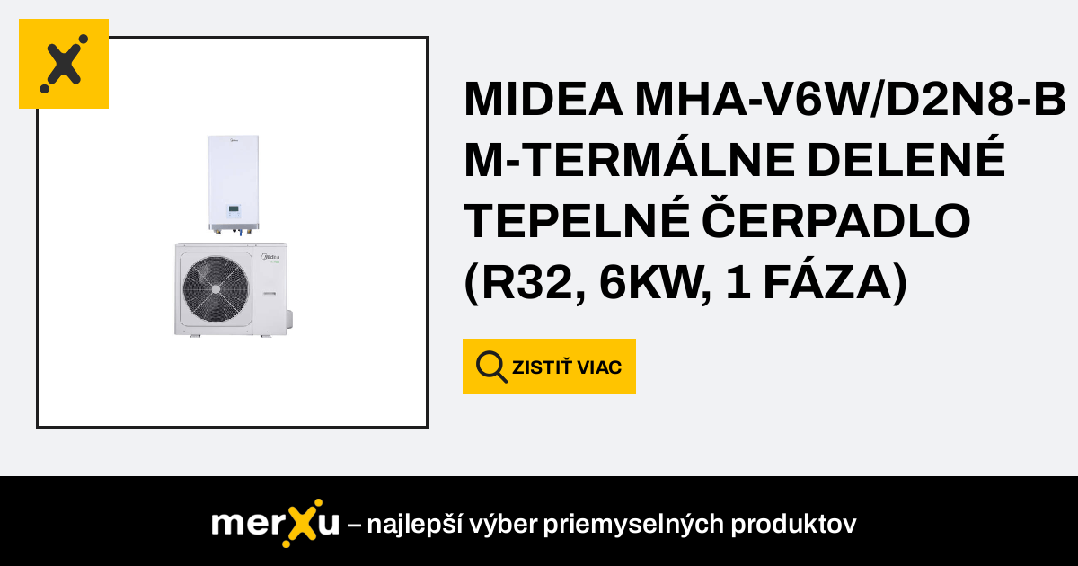 Midea MHA V6W D2N8 B M TERMÁLNE DELENIE TEPELNÉ ČERPADLO R32 6KW 1