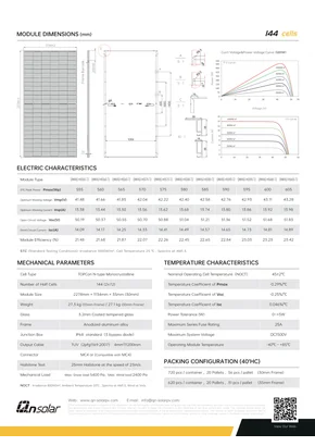 Fiches techniques Qn-solar QNN182-HS-72 555-605 Watt - Page 2