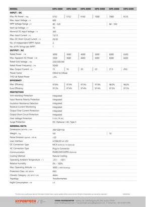 Karta katalogowa Hypontech HPS 3-6.5K - Strona 2