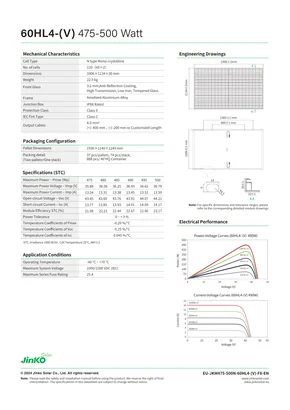 Datasheets JinkoSolar Tiger Neo N-type 60HL4-(V) 460-480 Watt - Page 2