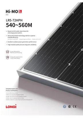 Fotovoltaisk modul Longi LR5-72HPH-545M 545W