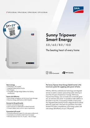 Convertitore ibrido SMA Sunny Tripower 6.0 Smart Energy 6000W