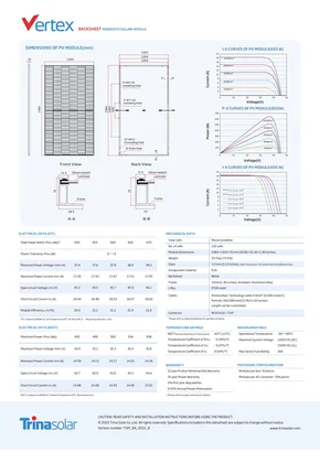 Karta katalogowa Trina Vertex (Backsheet) TSM-DE21 650-670 Watt - Strona 2