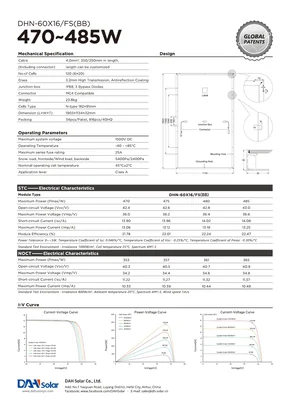 Datasheets Dah Solar DHN-60X16-FS(BB) 470-485 Watt - Page 2