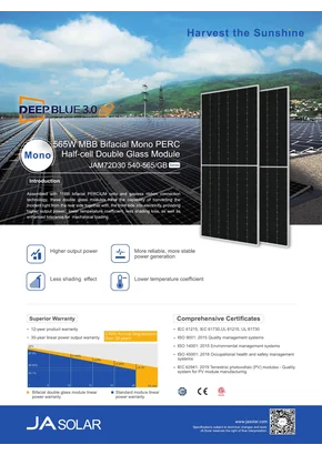 Module photovoltaïque Ja Solar JAM72D30-560/GB 560W
