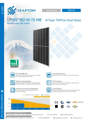 Leapton fotovoltaikus modul LP182*182-M-72-NB 585 585W