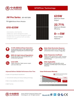 Module photovoltaïque Jolywood JW-HD156N 610 610W