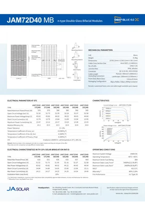 Datasheets Ja Solar Deep Blue 4.0 JAM72D40/MB 570-595 Watt - Page 2