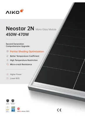 Fotovoltaisk modul AIKO Neostar 2N A470M-MAH54Mw 470W Sølv
