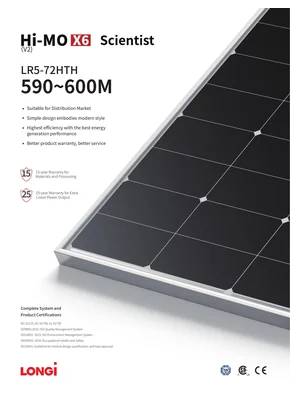 Module photovoltaïque Longi LR5-72HTH-600M 600W