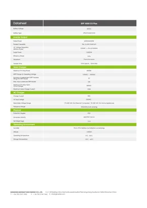 Datasheets Growatt SPF 6000 ES Plus - Strana 2