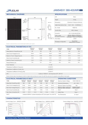 Datablad Ja Solar Deep Blue 3.0 Pro JAM54S30 MR 380-405 Watt - Sidan 2