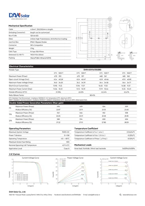 Datasheets Dah Solar DHN-60X16 DG(BB) 470-485 Watt - Page 2