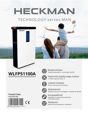 Energilagringssystem Heckman WLFP51100A 5.12kWh