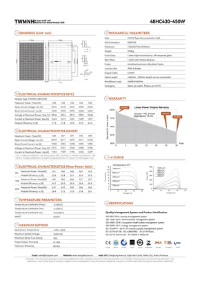 Datasheets TW Solar TWMNH-48HC 430-450 Watt - Strana 2