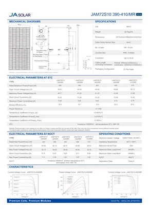 Fichas de dados Ja Solar JAM72S10 MR 400-420 Watt - Página 2