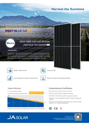 Fotovoltački modul Ja Solar JAM72S30-550/GR 550W