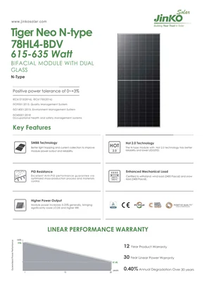 Фотоволтаичен модул JinkoSolar JKM615N-78HL4-BDV 615W Сребърен