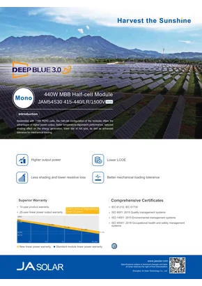 Fotovoltaický modul Ja Solar JAM54S30-425/LR 425W Černá