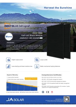 Fotovoltaický modul Ja Solar JAM54S31-405/MR 405W
