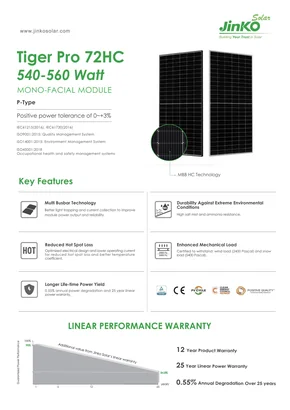 Fotovoltaický modul JinkoSolar JKM545M-72HL4-V 545W 1500V Černá