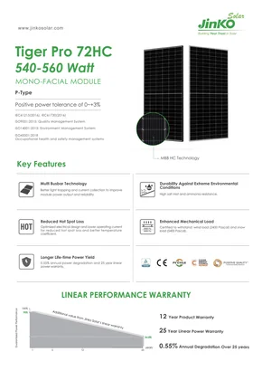 Fotovoltaický modul JinkoSolar JKM545M-72HL4-V 545W 1500V Stříbrná