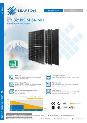 Fotovoltaický modul Leapton LP182*182-M-54-MH 400 400W Černá