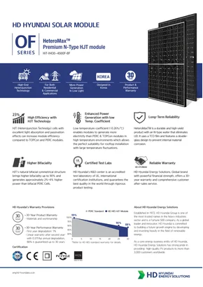 Fotovoltaikus modul Hyundai HIT-H440OF-BF 440W Fekete