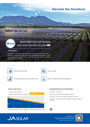 Fotovoltaikus modul Ja Solar JAM72S30-570/LR 570W