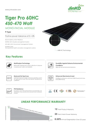 Fotovoltaikus modul JinkoSolar JKM465M-60HL4 465W 1000V Fekete