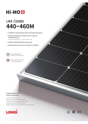 Fotovoltaikus modul Longi LR4-72HBD-445M 445W