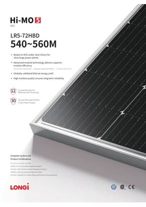 Fotovoltaikus modul Longi LR5-72HBD-545M 545W